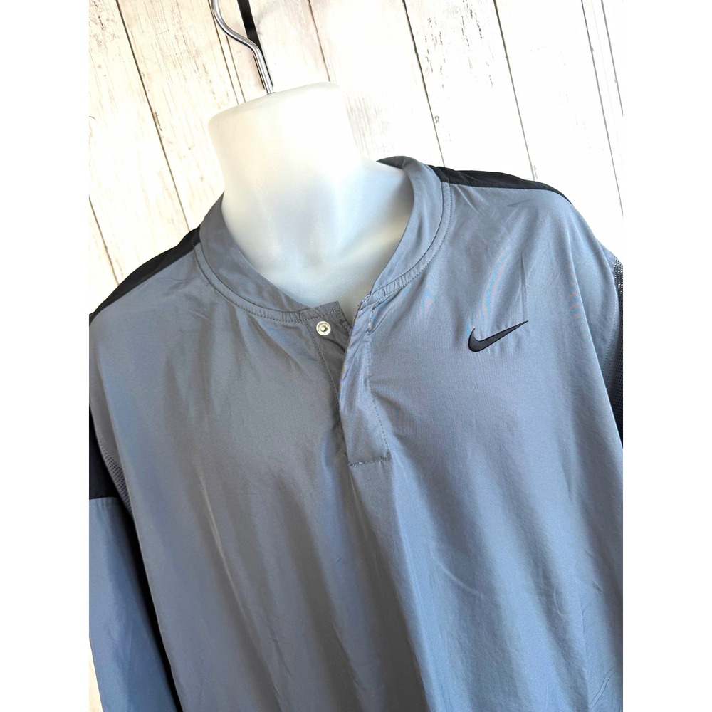 Nike Men's 2XL Gray/Black Colorblock Pullover Windbreaker Jacket Zip Pockets